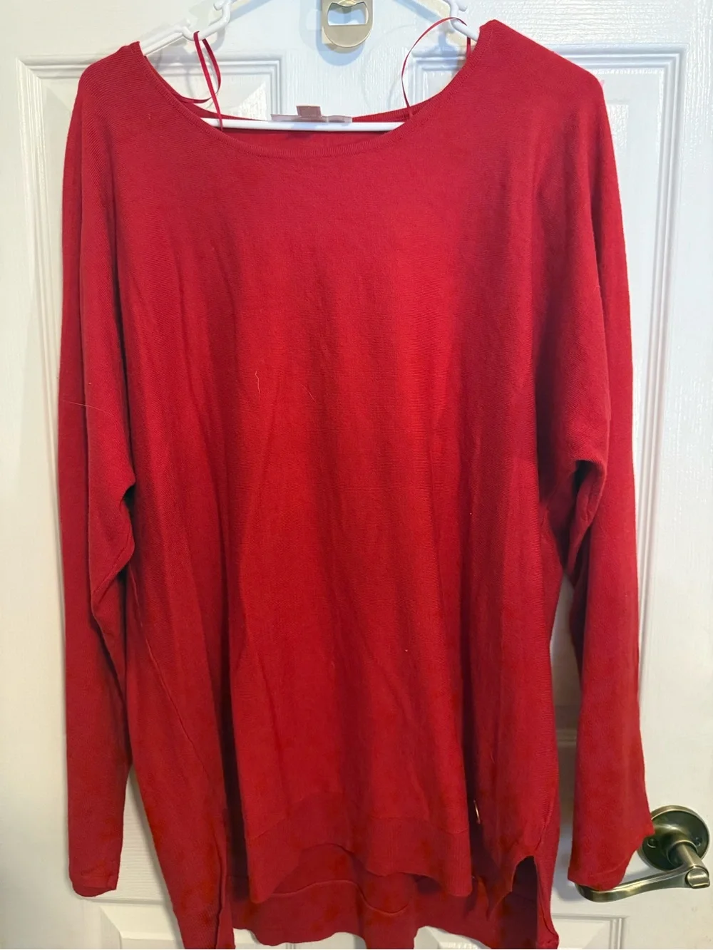 Michael Kors Red Scoop Neck Lightweight Sweater
